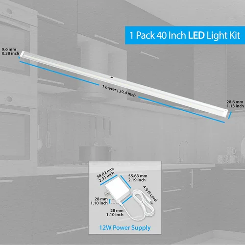 Miniatura 8 de EShine Kit de iluminación LED activado por movimiento de mano para debajo del gabinete, regulable, paquete de 1, 40 pulgadas - Control de atenuación