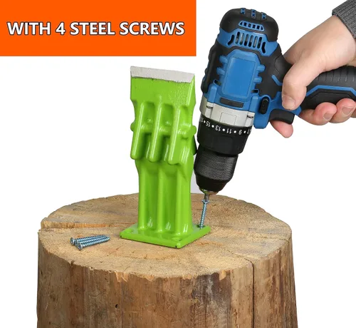 Miniatura 9 de SPEED FORCE Divisor de madera manual para leña, divisor de troncos portátil, cabeza de punta de cuña, sin hacha, 3 pulgadas, verde con cubierta