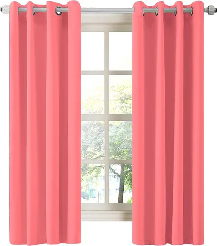 Miniatura 92 de LA PALMA Cortinas opacas con aislamiento térmico y ojales, para sala de estar, dormitorio, paquete de 2 paneles