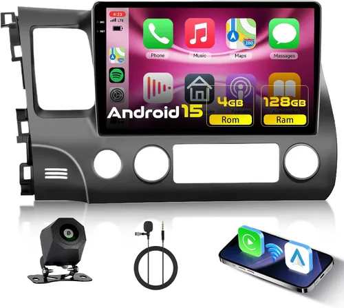 Miniatura 12 de para Honda Civic 2006-2011 Estéreo de coche Android Carplay inalámbrico Soporte para Android Auto inalámbrico con WiFi Navegación GPS Cámara