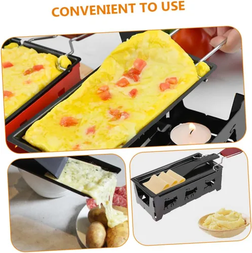 Miniatura 4 de BESTOYARD 1 juego de parrilla de queso de acero al carbono bandeja de hornear Raclette parrilla de mesa para queso a la luz de las velas de queso