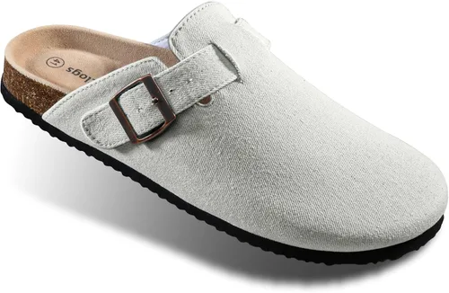 Miniatura 15 de BULLIANT Zuecos pantuflas sandalias de enfermería zapatos de trabajo para hombres y mujeres, parte superior con forro polar + plantilla de corcho