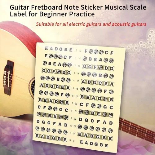Miniatura 6 de 1 calcomanía para notas de diapasón de guitarra, etiqueta musical a escala para principiantes de 4.7 x 3.7 in/0.47 x 0.37 pulgadas