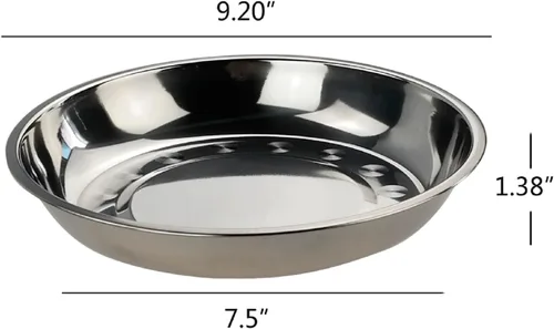 Miniatura 2 de Teyyvn Paquete de 4 platos llanos de acero inoxidable, platos redondos para acampar, 9.2 pulgadas