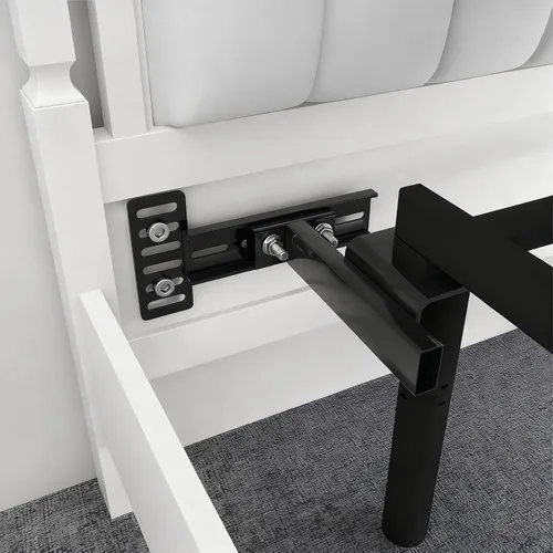 Miniatura 4 de Soportes de cabecera de cama ajustables, soportes de cabecera ajustables para marco de cama de metal, base de cama con kit de extensión de estribo