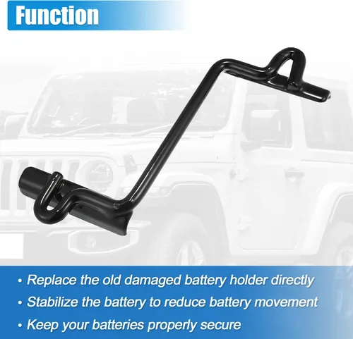 Miniatura 4 de X AUTOHAUX Soporte de retención de batería para Jeep Cherokee 1998-2001 para Jeep Wagoneer 1985-1990 55010722 Kit de retención de batería