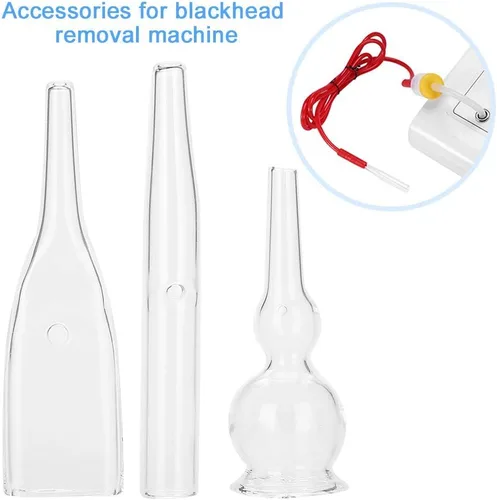 Miniatura 9 de Kit de tubo de vidrio al vacío, 3 piezas, eliminación de puntos negros, aspirador de poros de succión facial para limpiador facial, máquina