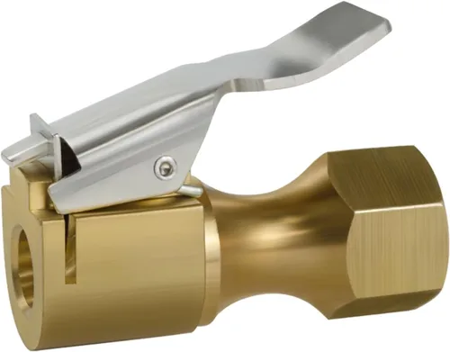 Portabrocas de aire con bloqueo de latón – Portabrocas de inflado de neumáticos de alta resistencia con rosca hembra NPT de 1/4 pulgadas – para
