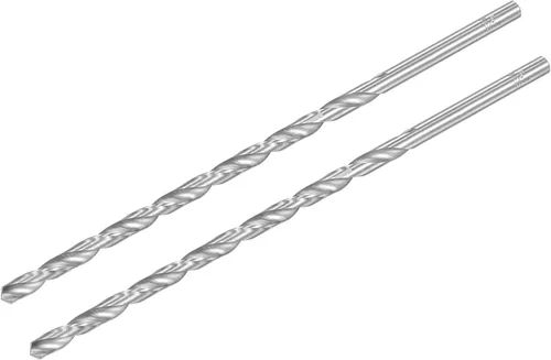 Miniatura 25 de uxcell HSS (acero de alta velocidad) Brocas helicoidales extralargas, diámetro de taladro de 0.118 in de diámetro de 7.874 in de longitud