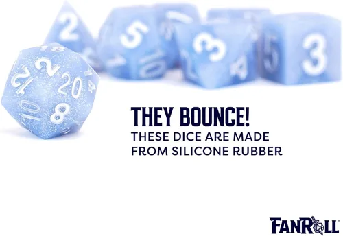 Miniatura 4 de FanRoll - Juego de dados DND de goma de silicona de borde afilado de 0.630 in: residuos glaciales, dados de juego de rol para Calabozos y Dragones