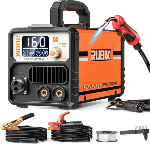 Soldador MIG de 160A, soldador sin gas 3 en 1, soldador multiproceso Flux MIG/Lift TIG/Stick, máquina de soldar de 110V, control sinérgico IGBT
