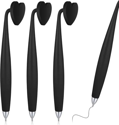 Glenmal 3 bolígrafos magnéticos de tinta negra, divertido bolígrafo con forma de corazón para refrigerador y otras superficies magnéticas, regalos