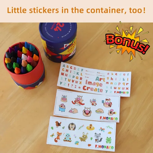 Miniatura 5 de Lebze Crayones para niños pequeños, 24 colores crayones no tóxicos para niños a partir de 3 años, crayón jumbo fácil de sostener para niños, seguro