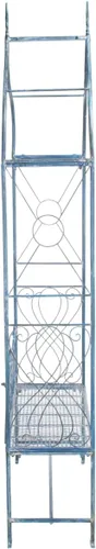 Miniatura 4 de SAFAVIEH Eloise - Cenador de jardín de hierro azul musgoso con banco, enrejado victoriano de arco de patio con asiento, acento decorativo