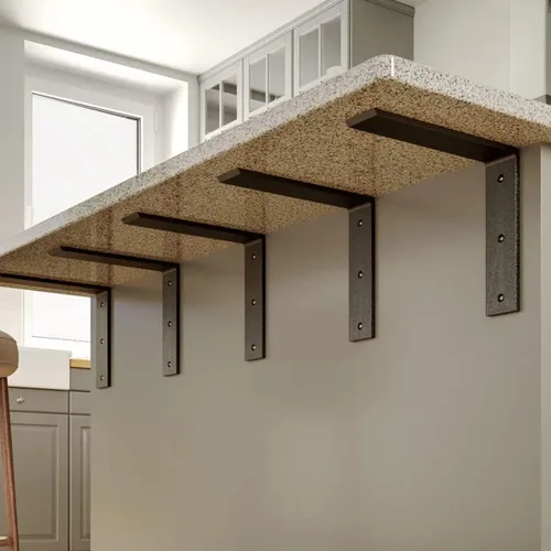 Miniatura 4 de WINKER Soporte para encimera, paquete de 2 unidades resistente de soporte oculto en L para estante de 3/8 pulgadas de grosor, 10 x 6 x 2.5 pulgadas