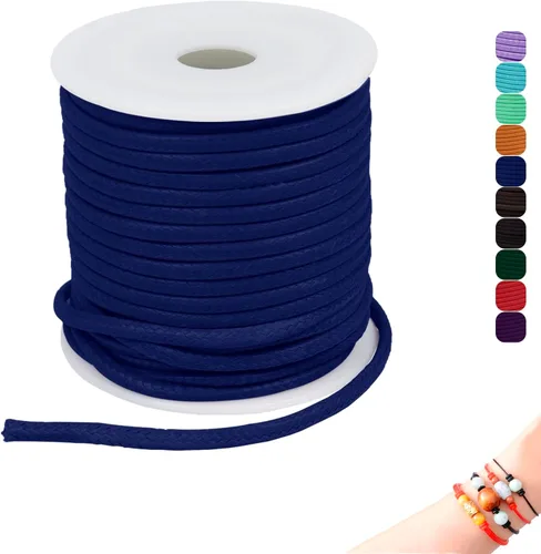 Miniatura 51 de CAMAL Cuerda de cera de 0.069 pulgadas para hacer pulseras, hilo encerado de 23 yardas para joyería y pulsera, cordón encerado para manualidades