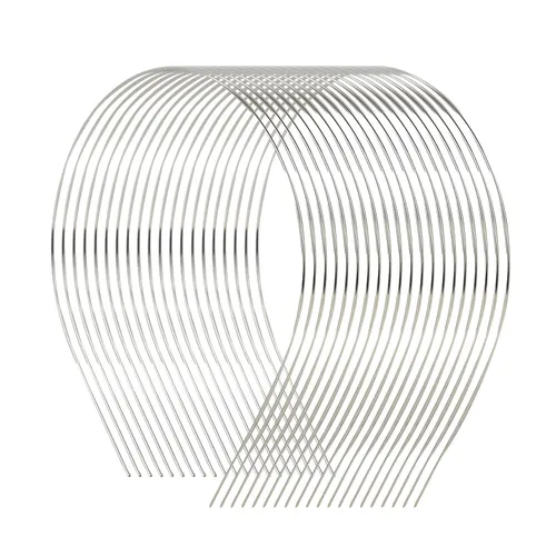 Miniatura 2 de Lawie Paquete de 20 diademas delgadas de metal duro en blanco de 0.069 pulgadas de ancho, bandas de alambre para el pelo, corona, tiara, accesorios