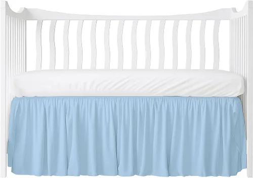 Miniatura 17 de Tamaño matrimonial, color blanco liso, falda de cama con volantes con esquinas divididas, falda de cama de 15 pulgadas, 100% algodón poli, 400