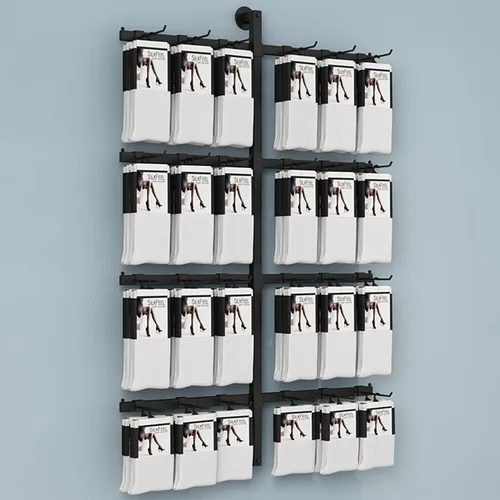 Miniatura 17 de Soporte para calcetines montado en la pared, soporte de joyería que ahorra espacio, organizador de almacenamiento de aretes, estante de exhibición