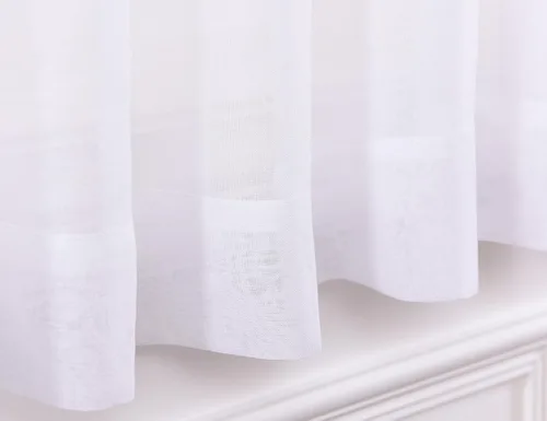 Miniatura 5 de Cortinas para ventana cortinas blancas traslúcidas de 90 pulgadas de largo, 2 paneles de cortinas de tul, paneles de ventana para cortinas de Blanco