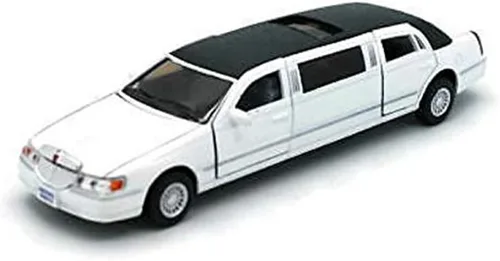 Miniatura 3 de KiNSMART 1999 Lincoln Town Car - Limusina elástica negra de 7 pulgadas, escala 1:38, modelo de metal fundido a presión, juguete de limusina