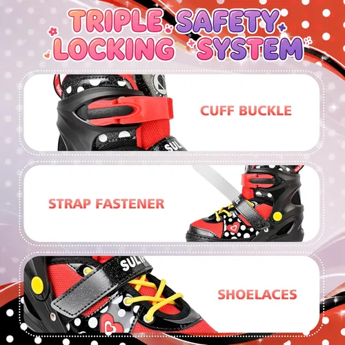 Miniatura 4 de SULIFEEL - Patines ajustables para niños para niños de 3-5, 5-8, 6-12 años con ruedas iluminadas ajustables de 4 tamaños, el mejor regalo para niños