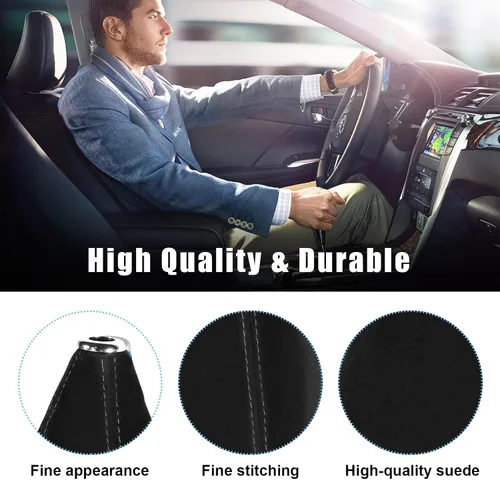 Miniatura 3 de Funda para pomo de cambios de coche, cubierta para pomo de cambios para protección, funda para palanca de cambios de cuero manual/automático