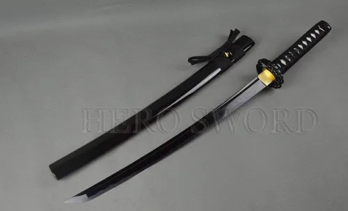 Miniatura 9 de Espada samurái Wakizashi hecha a mano, Katana de espiga completa, espada media, cuchillos japoneses hechos a mano listos para la batalla
