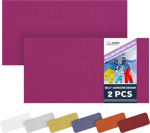 Miniatura 45 de Azobur Parches de reparación de chaquetas de plumón, impermeables, autoadhesivos, parches de tela de nailon para chaquetas hinchadas