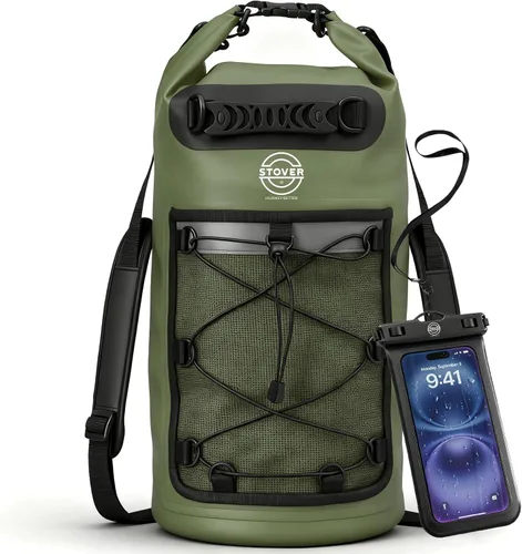 Miniatura 18 de STOVER 5/10/25/30/40/55L Waterproof Dry Bag- Roll-Top Backpack w/Phone Case- Kayaking, Hiking, Camping, Boating- Men/Women 10L morado