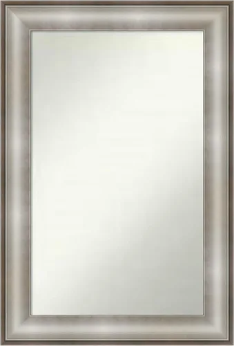 Miniatura 24 de Amanti Art Espejo de baño plateado para sobre fregadero, 28 x 47 pulgadas, espejo rectangular de plata imperial, marco de madera tradicional de gran