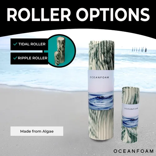 Miniatura 5 de Oceanfoam Tidal Roller Hunter Marbled - Rodillo de espuma para masaje muscular para dolor de espalda y estiramientos, textura firme y ergonómica