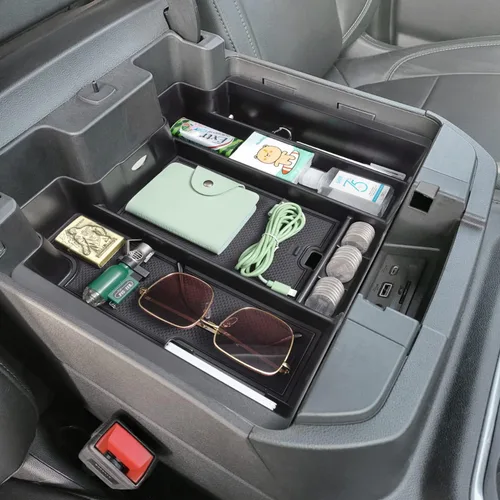 PIMCAR Organizador de consola central de tamaño completo para Chevy Silverado/GMC Sierra 1500 2019-2022 y Silverado/Sierra 2500 HD 3500 HD 2020-2023