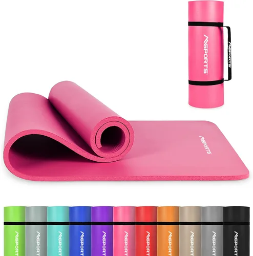 MSPORTS Esterilla de yoga premium antideslizante gruesa – Esterilla de ejercicios extra cómoda para entrenamientos en casa, pilates, estiramiento y