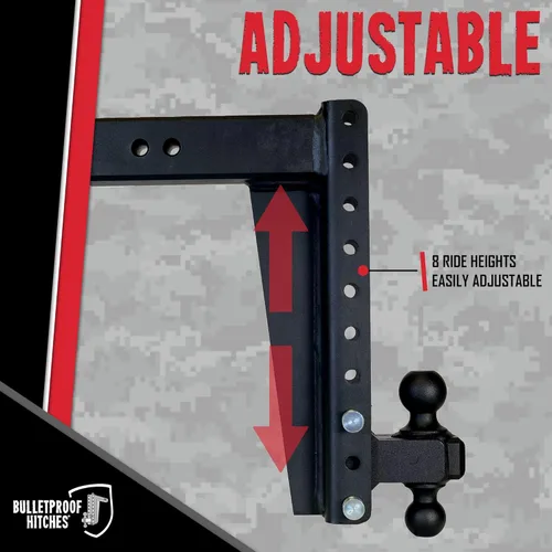 Miniatura 3 de BulletProof Hitches - Enganche de remolque resistente ajustable de 3.0 pulgadas (clasificación de 22,000 libras) - Enganche de remolque de caída