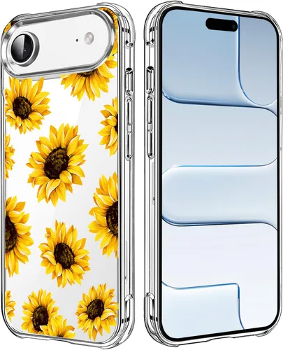 Miniatura 111 de Funda transparente de girasol compatible con iPhone SE 2022 SE 2020 7 8, funda trasera floral para niñas y mujeres, funda protectora transparente