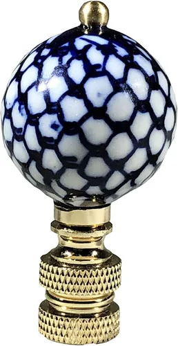 Miniatura 11 de Royal Designs, Inc. Decorativos Chinoiserie Azul y Blanco Terminales de Lámpara (Longevidad - 2 Pk)