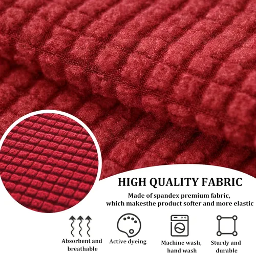 Miniatura 5 de Juego de 2 fundas elásticas para brazos de sofá con bolsillo, fundas extraíbles antideslizantes para reposabrazos para sillón reclinable y sillones