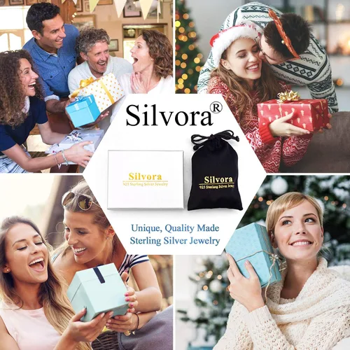 Miniatura 7 de Silvora Aretes de plata de ley con estrella de DavidOjo de Horus para mujeres, adolescentes y niñas, delicado embalaje de regalo