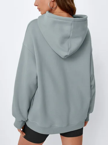 Miniatura 4 de EFAN Sudaderas de gran tamaño con capucha de forro polar para mujer, trajes de moda de otoño 2025, ropa linda con bolsillos