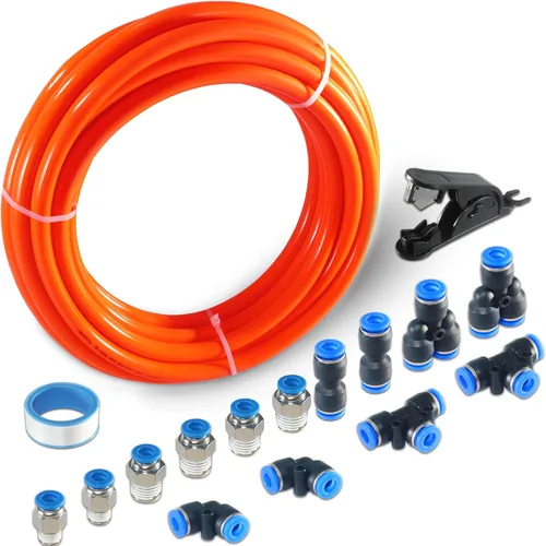 Miniatura 28 de Kit de tubo de aire neumático MSAEIQUN, poliuretano negro, tubo de poliuretano PU, kit de tubería de aire, 6 mm DE x 4 mm DI, 10 metros 32.8 pies