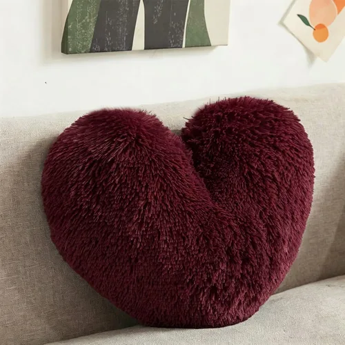 Miniatura 18 de MorroMorn Almohadas de Pelo Esponjoso en Forma de Corazón, Almohadas Decorativas Peludas para Sofá, Cama, Decoración Linda de Habitación
