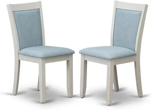 Miniatura 13 de East West Furniture MZC0T01 Monza Parson - Sillas de comedor tapizadas de tela de lino crema, juego de 2, lino cepillado blanco