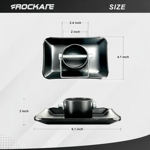 Miniatura 2 de Rockane Placa de pie de gato de remolque negra, capacidad de 5000 libras con base de pasador para enganche de lancha, cámper, barco con marco A, RV