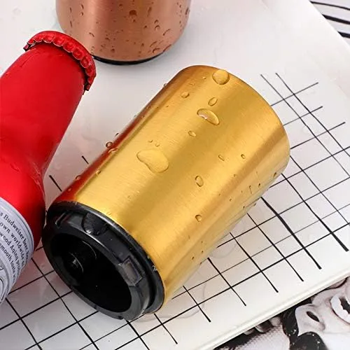 Miniatura 6 de Buyer Star Abrebotellas, abridor de botellas magnético con captador de tapa, picnic, camping, barbacoa, viajes (dorado)