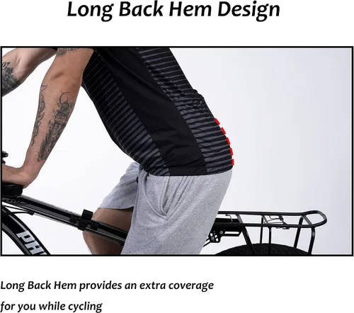 Miniatura 4 de Lohca Maillot de ciclismo de manga corta para hombre con 4 bolsillos