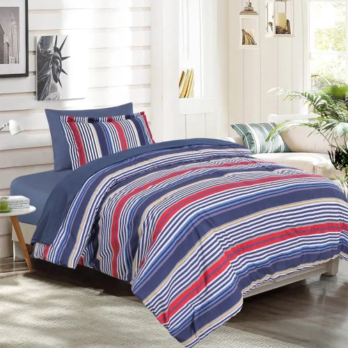 Miniatura 13 de EMME Bed-in-A-Bag - Juego de edredón de 5 piezas para cama Twin de microfibra cepillada y relleno de plumón sintético, suave y cómodo, lavable a 01