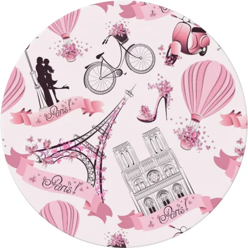 Miniatura 2 de Famame Romantic Paris - Mantel redondo ajustable con borde elástico, impermeable, con borde elástico, para interiores y exteriores, se adapta a