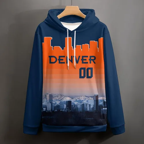 Miniatura 37 de Custom Football Hoodies City Night Skyline Personalized Sweatshirt Name Number Fan Gift Pullover for Men Women Youth