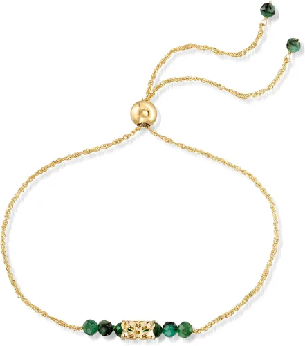 Miniatura 3 de Ross-Simons Pulsera Bolo de cuentas de esmeralda de 100 quilates en oro amarillo de 14 quilates Gema esmeralda